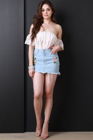 In short skirt
